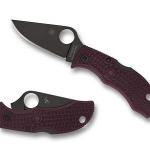 Spyderco Manbug Burgundy Sprint Run – Couteau Compact 5 cm Micro-Melt PD#1, Lame Lisse TiNitride